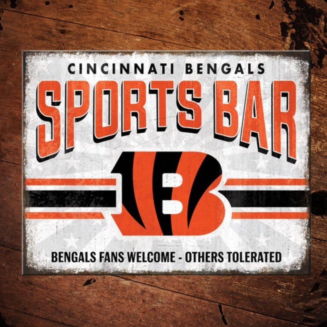 NFL Cincinnati Bengals Sports Bar Metal Sign - The Whiskey Cave