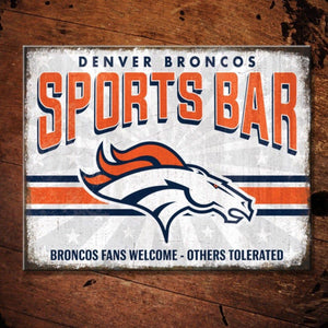 NFL Denver Broncos Sports Bar Metal Sign - The Whiskey Cave