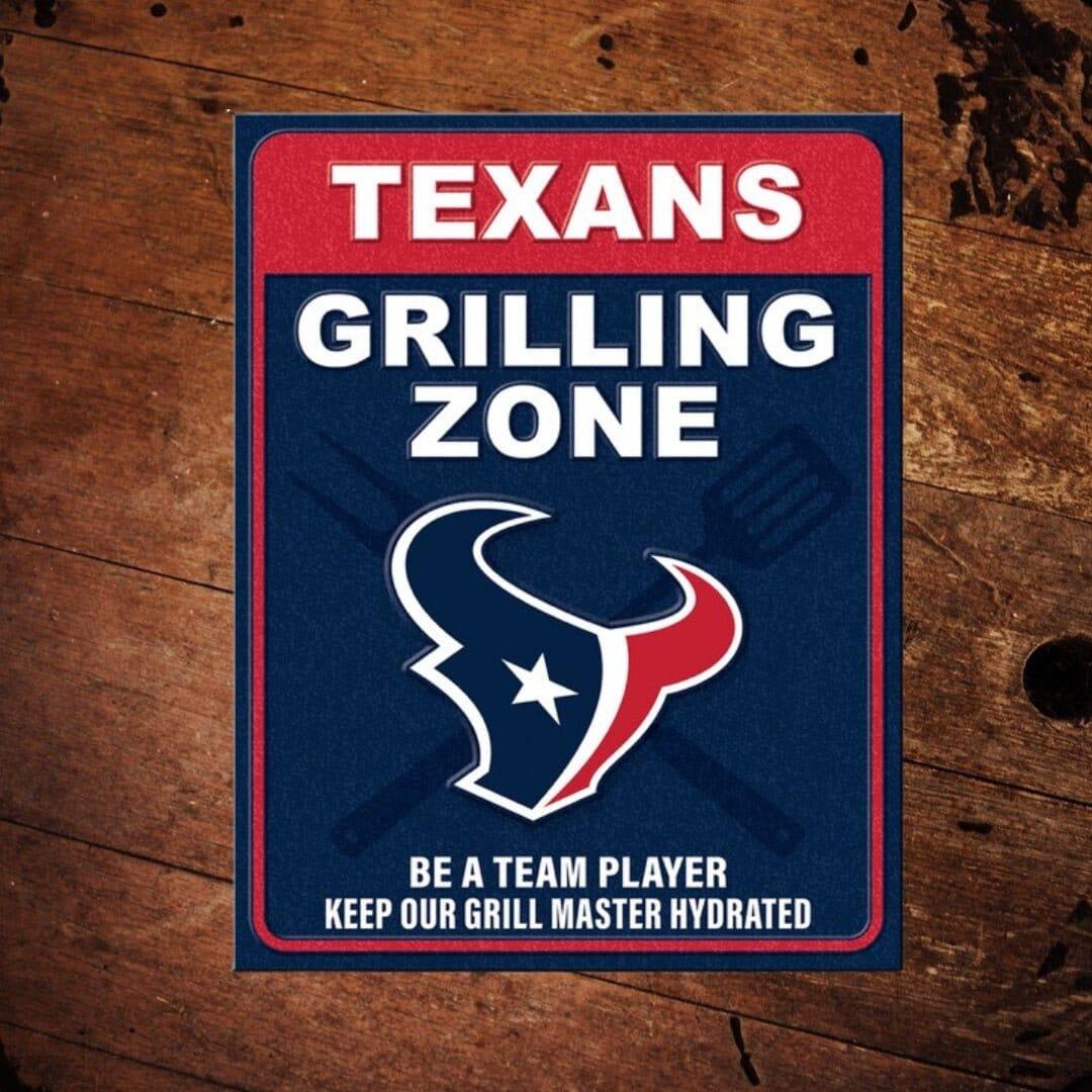 NFL Houston Texans Grilling Zone Metal Sign - The Whiskey Cave