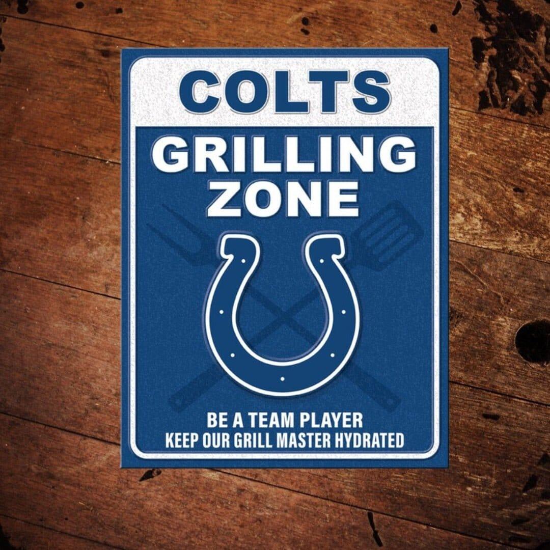 NFL Indianapolis Colts Grilling Zone Metal Sign - The Whiskey Cave