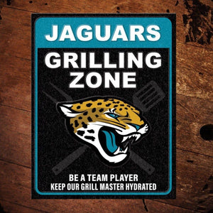 NFL Jacksonville Jaguars Grilling Zone Metal Sign - The Whiskey Cave