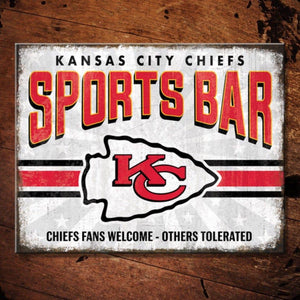NFL Kansas City Chiefs Sports Bar Metal Sign - The Whiskey Cave
