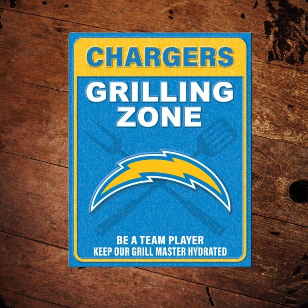 NFL Los Angeles Chargers Grilling Zone Metal Sign - The Whiskey Cave