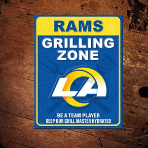 NFL Los Angeles Rams Grilling Zone Metal Sign - The Whiskey Cave
