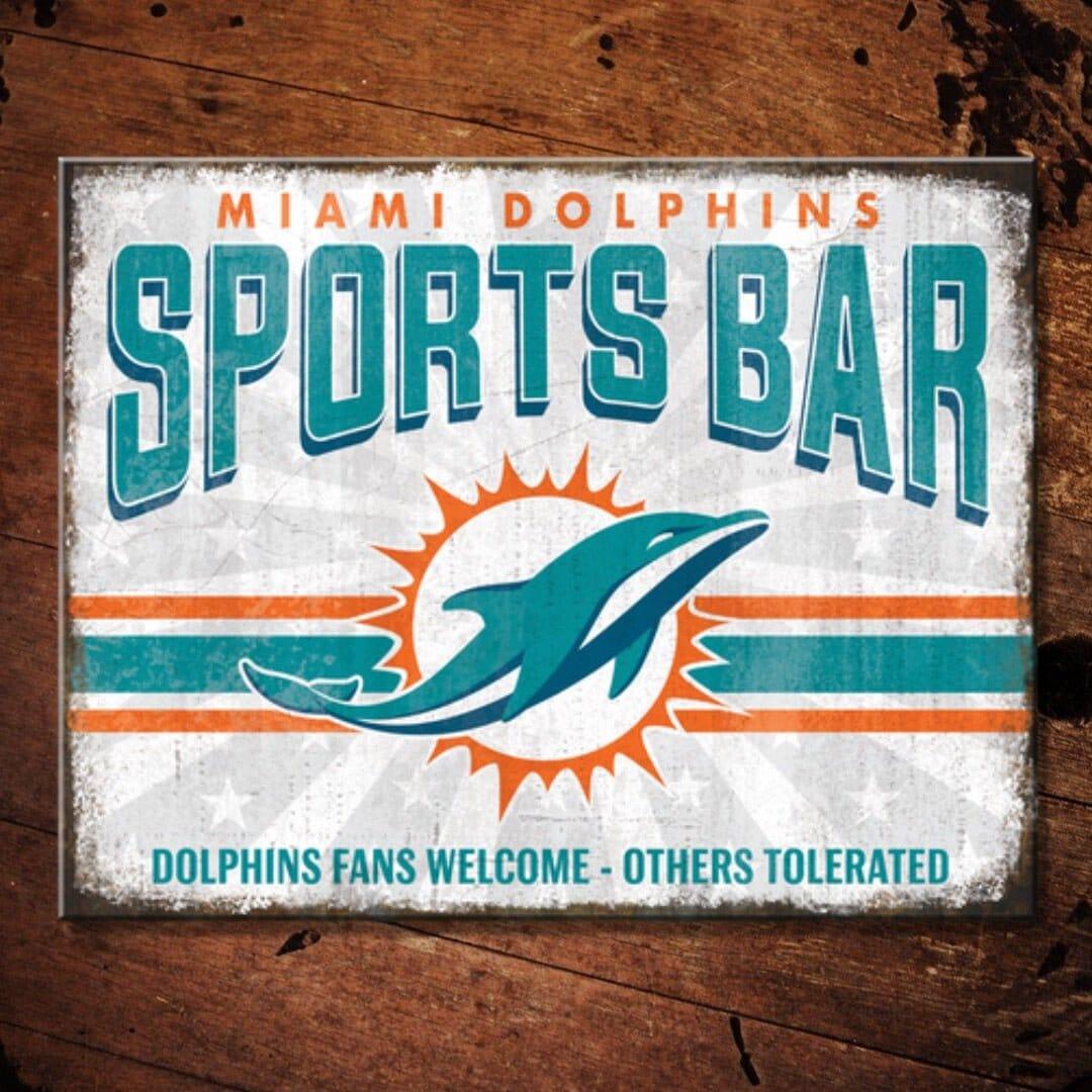 NFL Miami Dolphins Sports Bar Metal Sign - The Whiskey Cave