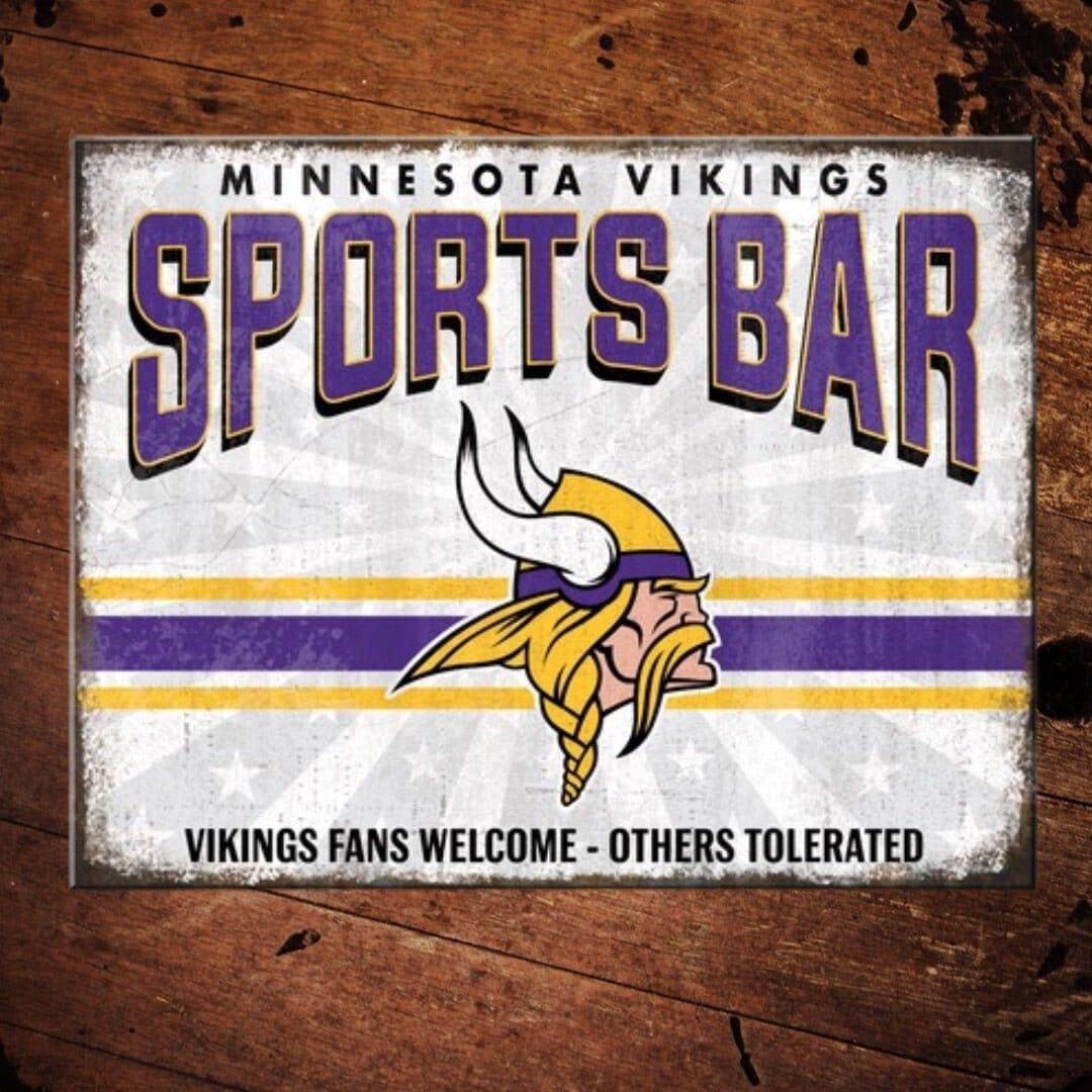 NFL Minnesota Vikings Sports Bar Metal Sign - The Whiskey Cave