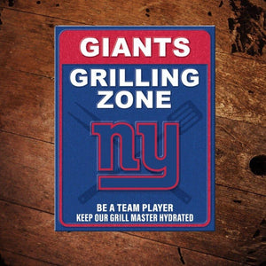 NFL New York Giants Grilling Zone Metal Sign - The Whiskey Cave