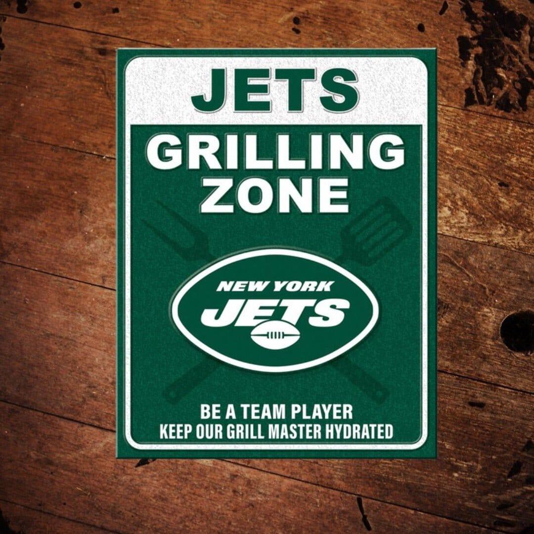NFL New York Jets Grilling Zone Metal Sign - The Whiskey Cave