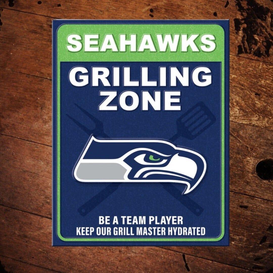 NFL Seattle Seahawks Grilling Zone Metal Sign - The Whiskey Cave
