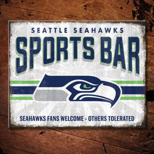 NFL Seattle Seahawks Sports Bar Metal Sign - The Whiskey Cave