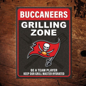 NFL Tampa Bay Buccaneers Grilling Zone Metal Sign - The Whiskey Cave