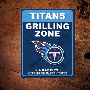NFL Tennessee Titans Grilling Zone Metal Sign - The Whiskey Cave