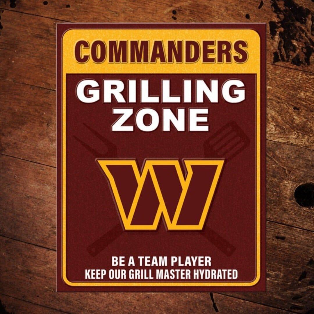 NFL Washington Commanders Grilling Zone Metal Sign - The Whiskey Cave