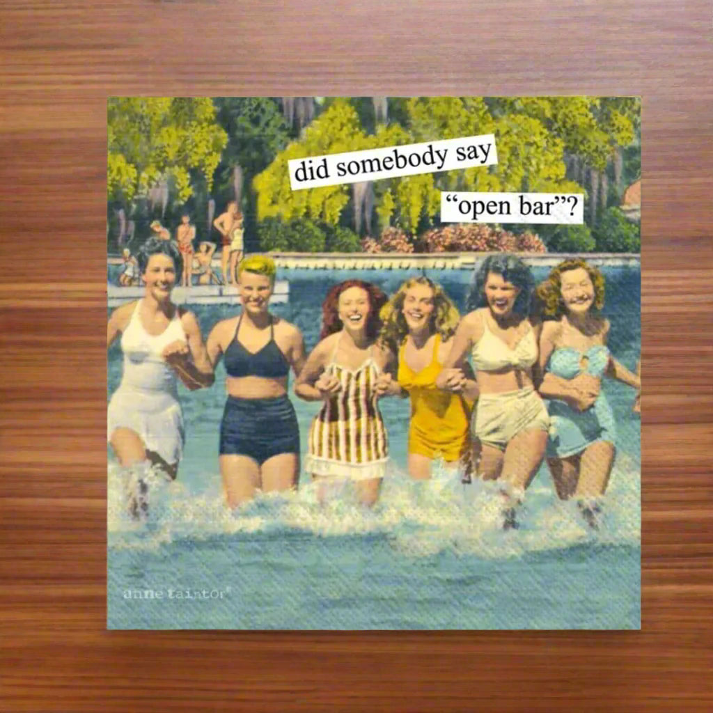 Open Bar Cocktail Napkins by Anne Taintor - The Whiskey Cave