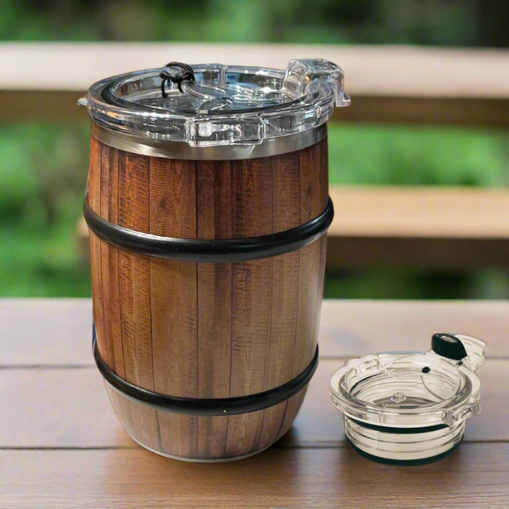 Orca 12 ounce Printed Oak Wood Grain Barrel Tumbler - The Whiskey Cave