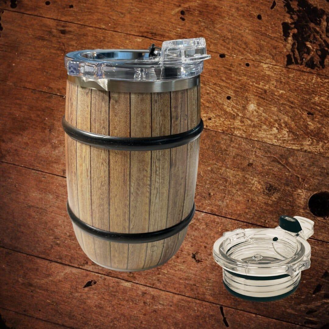 Orca 12 ounce Printed Oak Wood Grain Barrel Tumbler - The Whiskey Cave