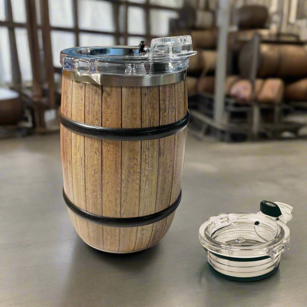 Orca 12 ounce Printed White Oak Wood Grain Barrel Tumbler - The Whiskey Cave