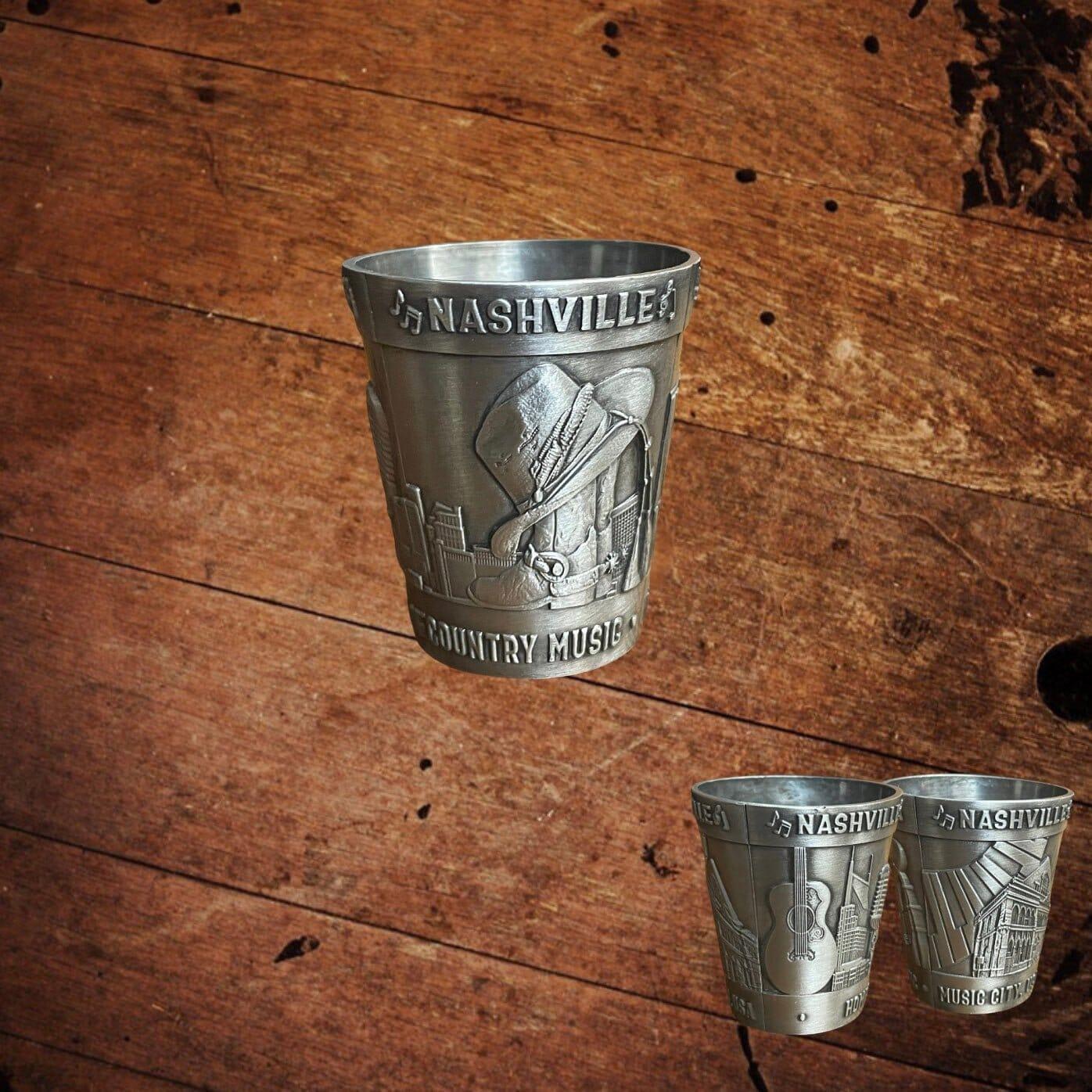 Pewter Nashville Shot Glass - The Whiskey Cave