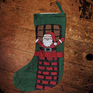 Santa Claus Barrel Delivery Christmas Stocking - The Whiskey Cave