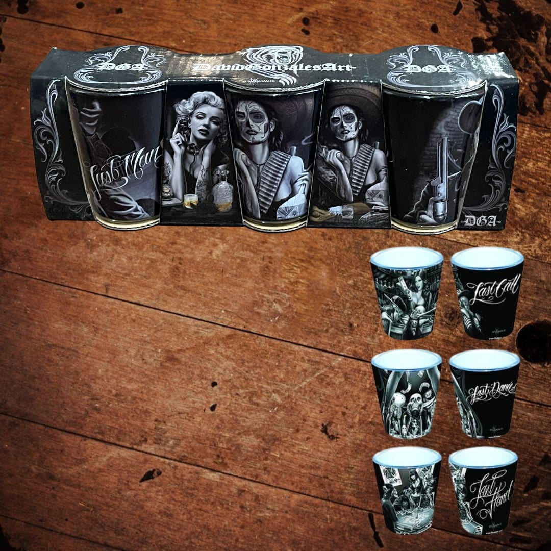 Set of 3 David Gonzales Shot glasses - The Whiskey Cave