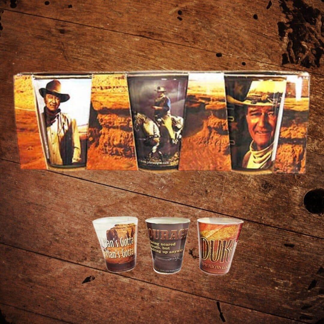 Set of 3 John Wayne Shot Glasses - The Whiskey Cave