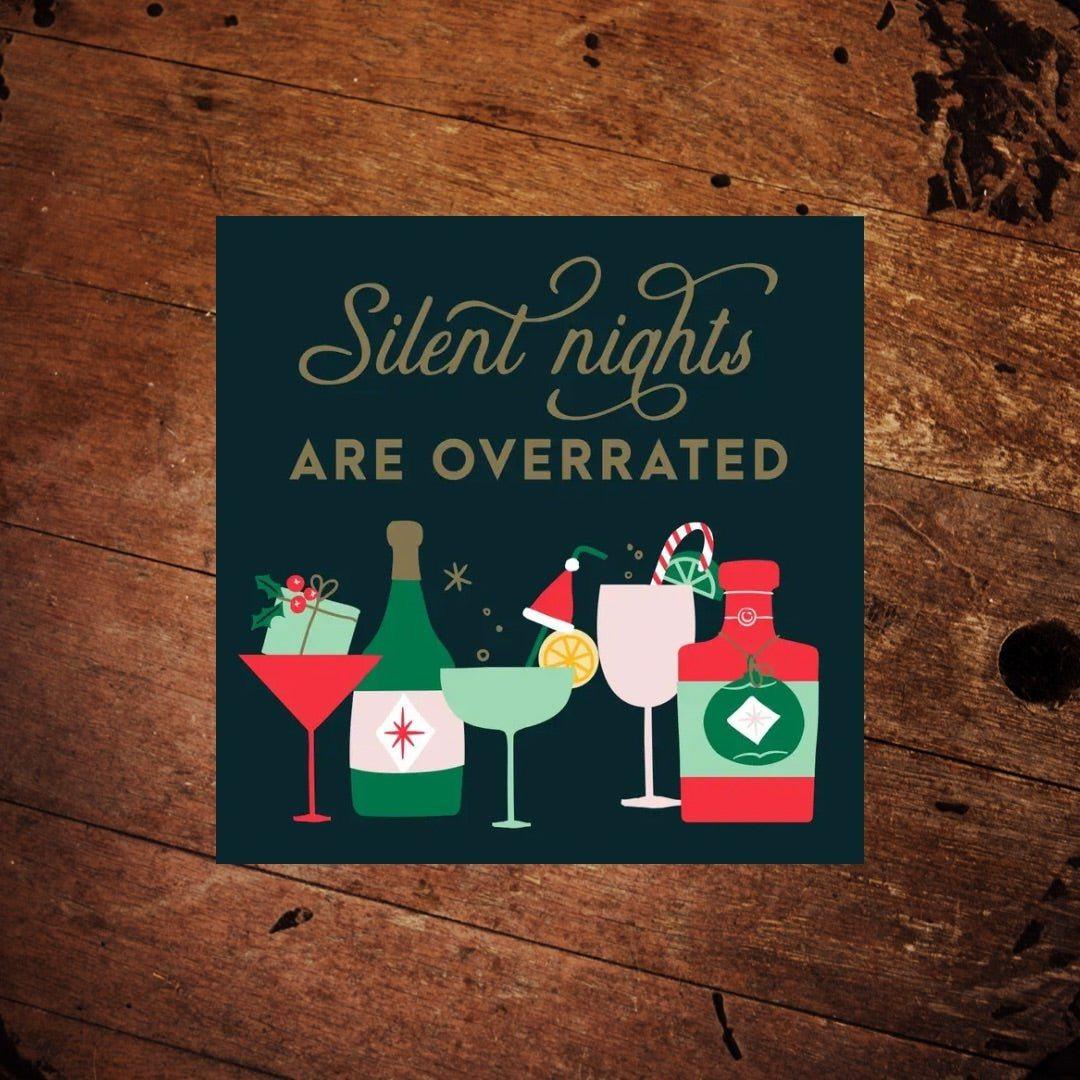 Silent Nights are Overrated Cocktail Napkins - The Whiskey Cave