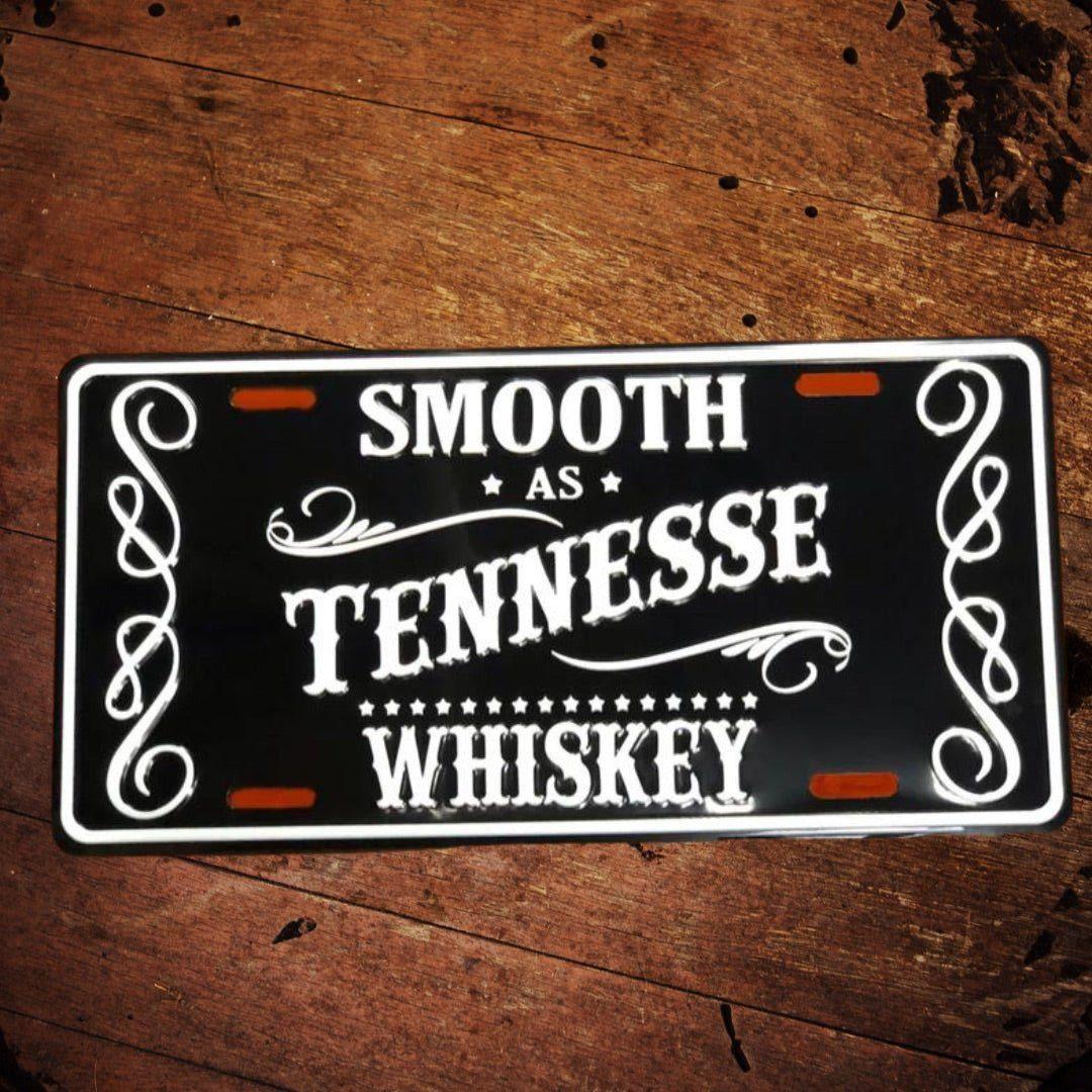 Smooth as Tennessee Whiskey Metal License Plate - The Whiskey Cave