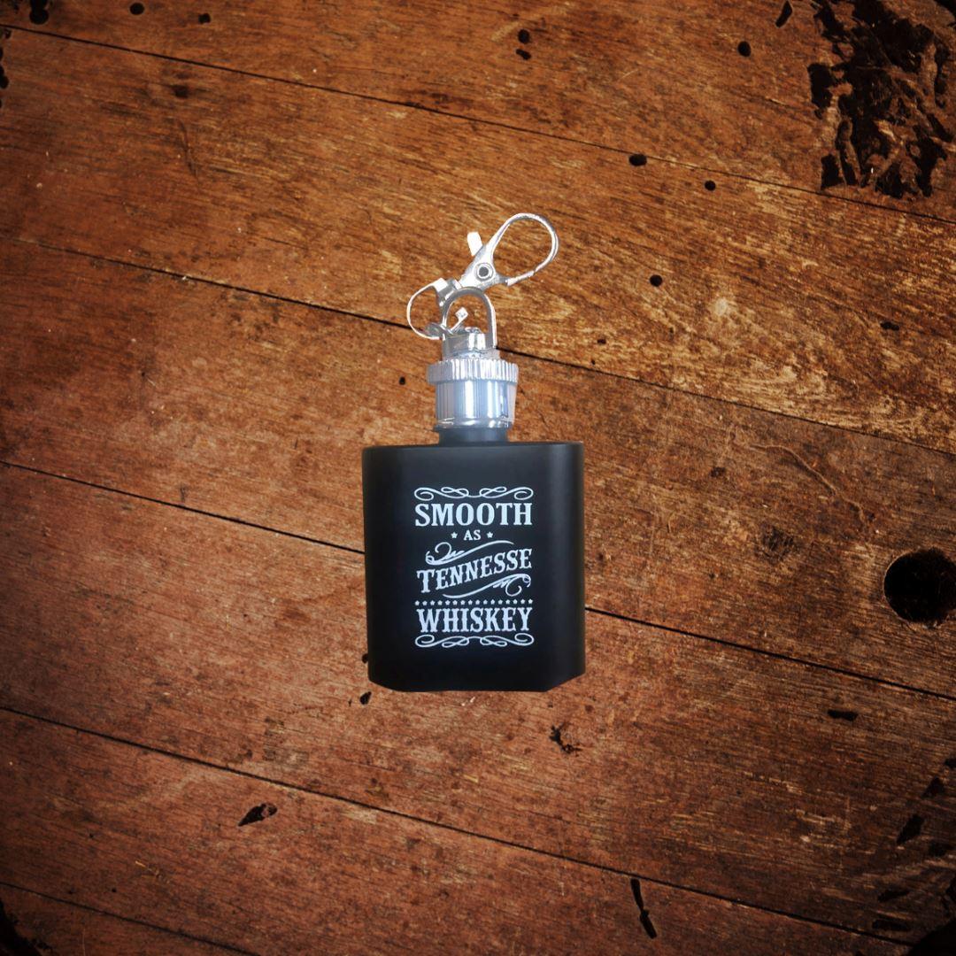 Smooth as Tennessee Whiskey Stainless Flask Key Ring - The Whiskey Cave