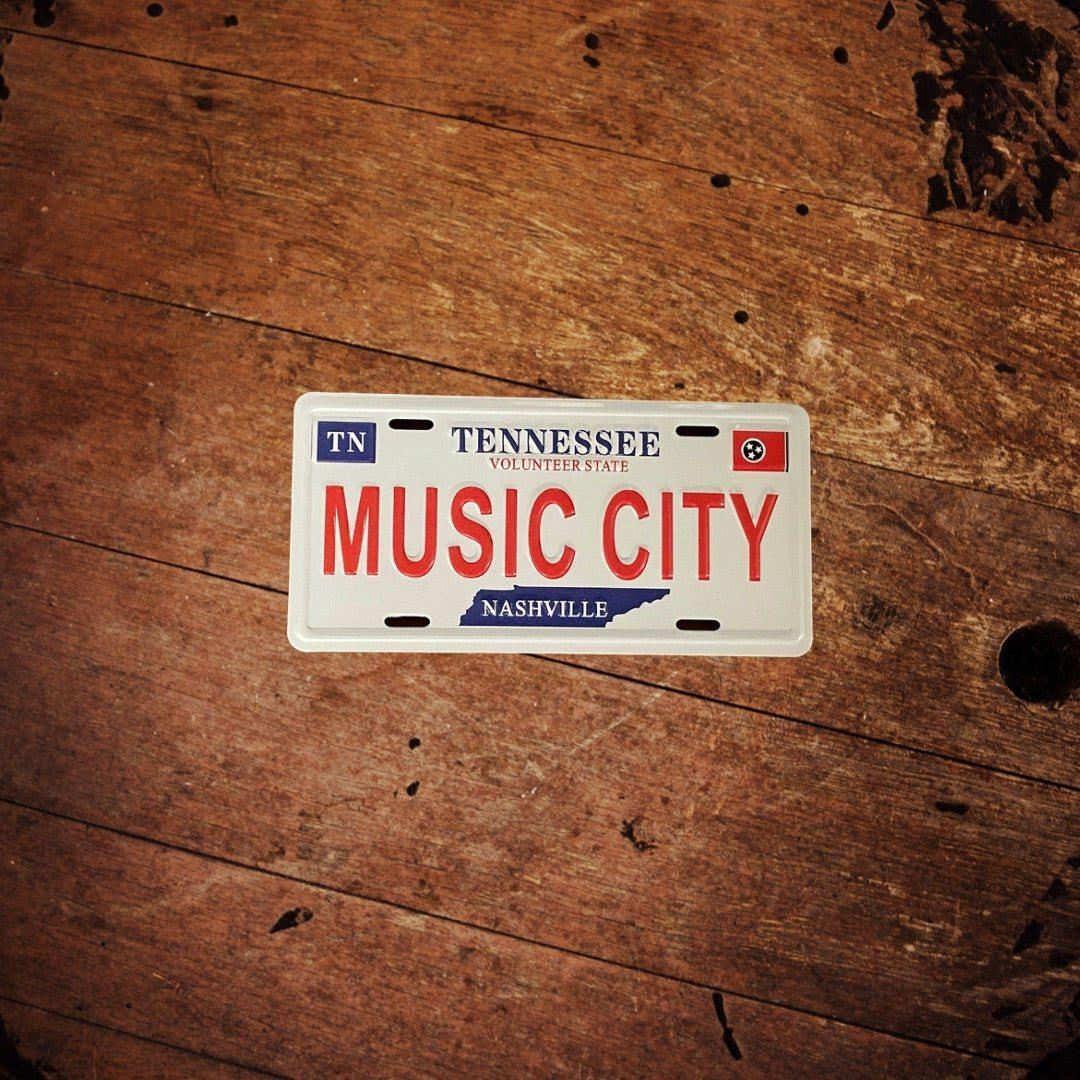 Tennessee Music City License Plate Magnet - The Whiskey Cave