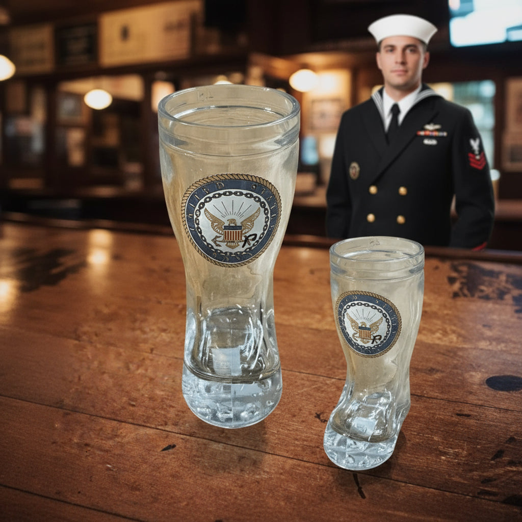 USA Navy Glass Shot Glass Boot - The Whiskey Cave