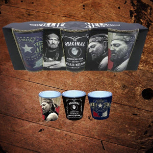 Willie Nelson Shot Glass Trio - The Whiskey Cave