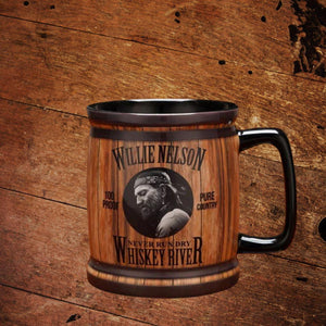 Willie Nelson Whiskey River Barrel Mug - The Whiskey Cave