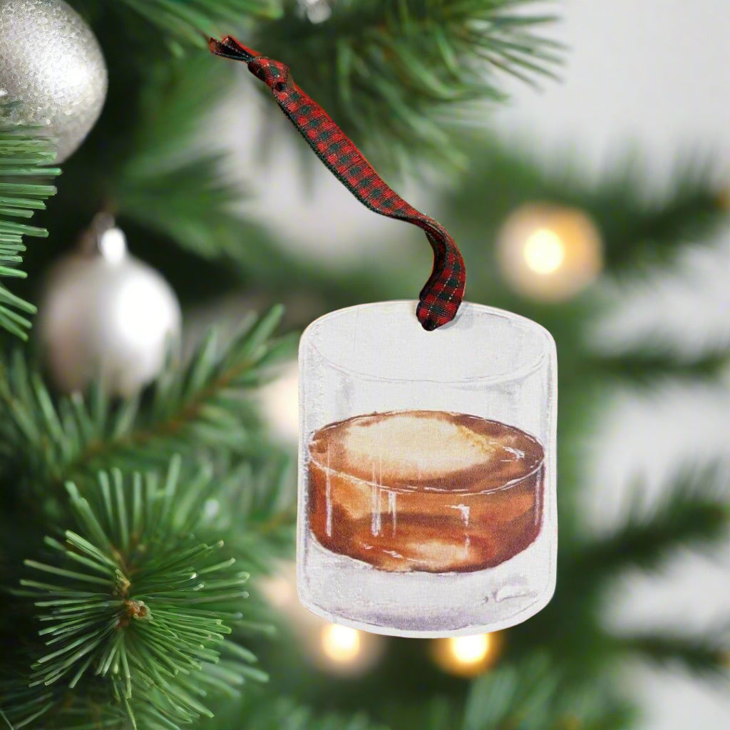 Wood Old Whiskey Cocktail Ornament - The Whiskey Cave