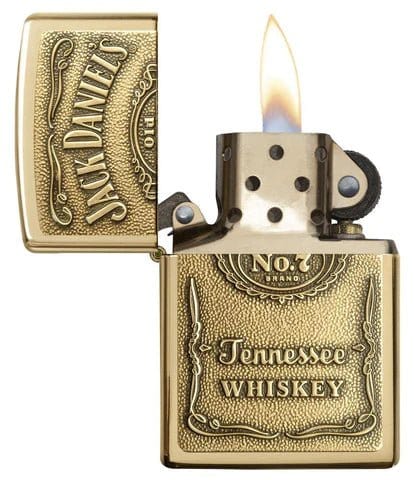Zippo Jack Daniel’s High Polish Brass Lighter - The Whiskey Cave
