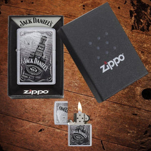Zippo Jack Daniel’s Satin Chrome Lighter - The Whiskey Cave